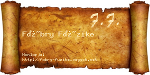 Fábry Füzike névjegykártya